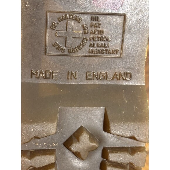 Dr Martens Brogue Wingtip Shoes Black Mens 7 Womens 8 Black England 90s Lug Sole - Picture 14 of 16